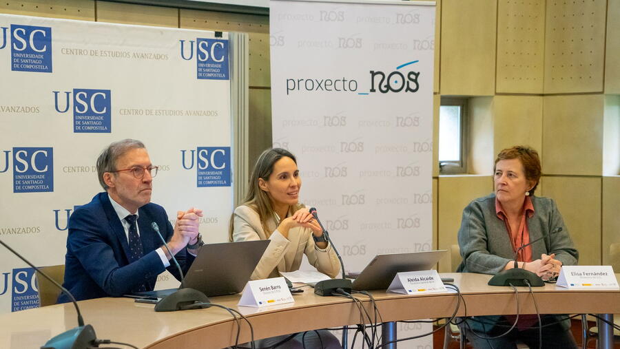 De dereita a esquerda: Senén Barro, Aleida Alcaide e Elisa Fernández Rei